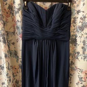 Blue Strapless Formal Dress